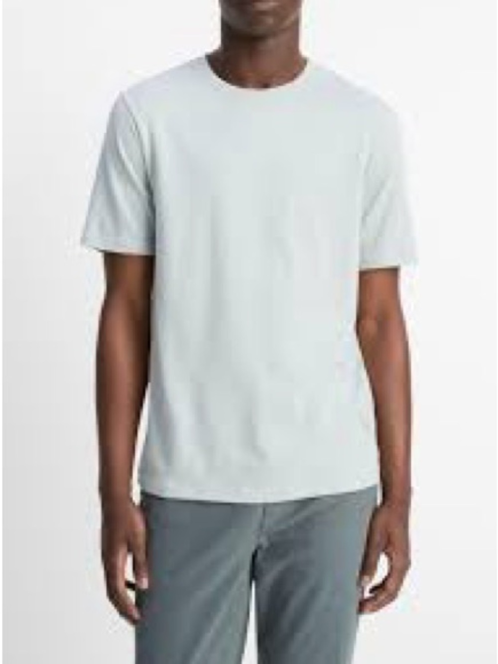 Vince Cotton T-Shirt Men's Large light blue Short Sleeve Blank